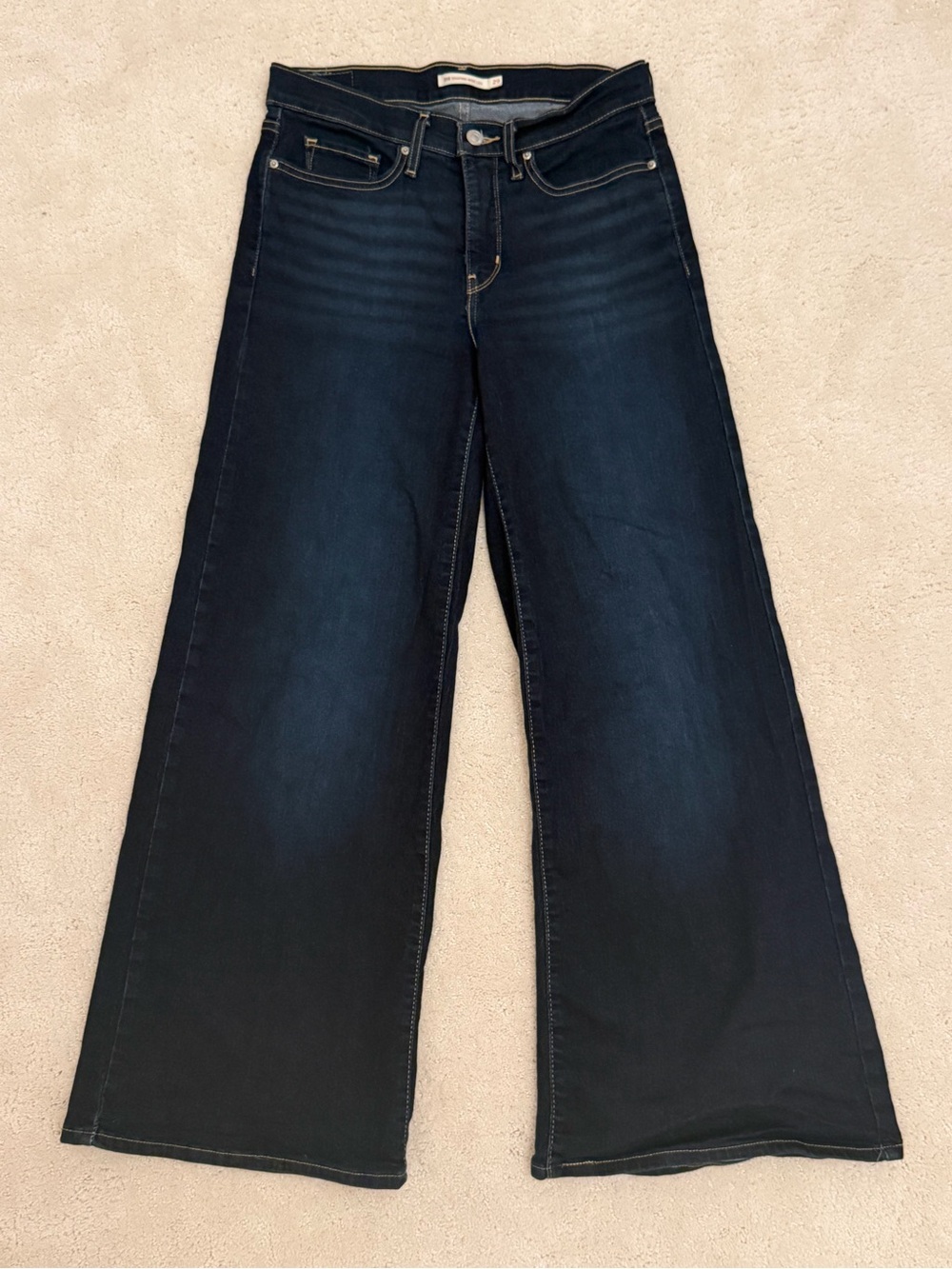 Wide Leg Dark Blue Women's Levi Jeans